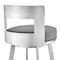 Armen Living Lynof Swivel Bar Stool in Brushed Stainless Steel with Light Gray Faux Leather 840254335523 - alternate 9
